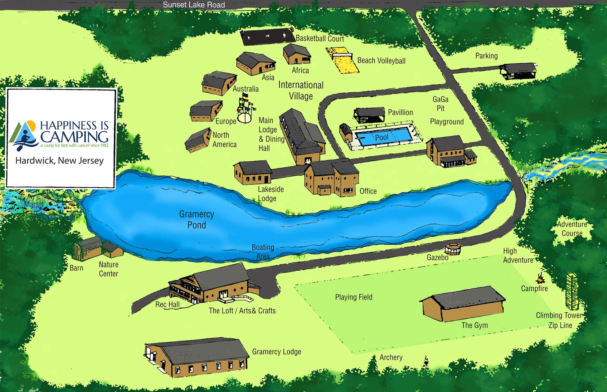 Camp Map Happiness Is Camping